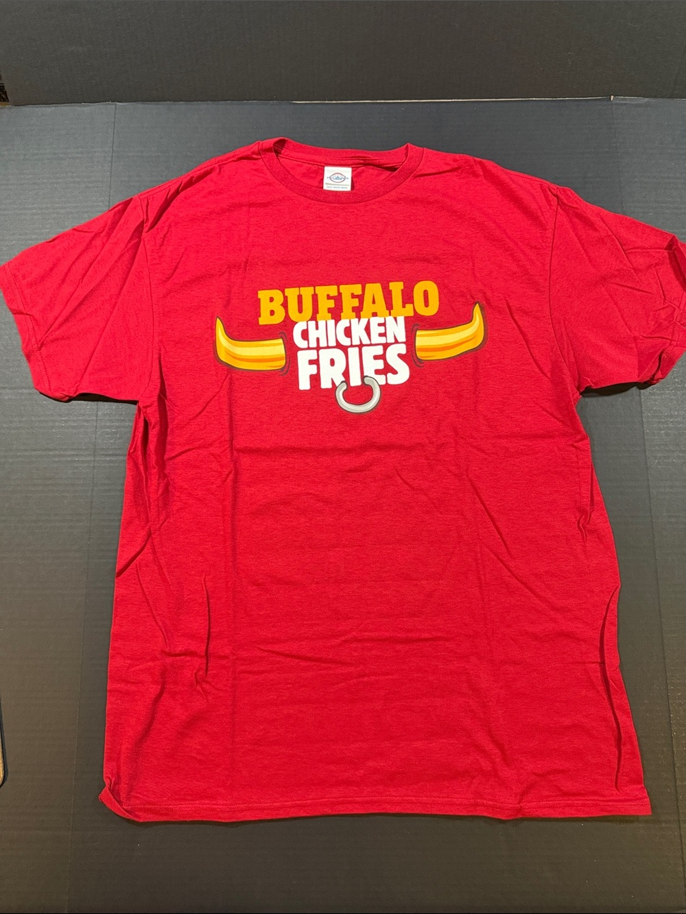 Buffalo Chicken Fries Logo T‑Shirt - Red - Mens Lg